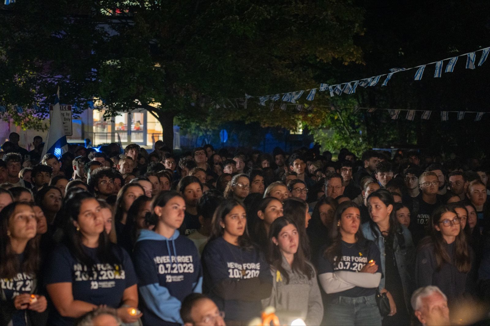 Hillel holds emotional vigil on one-year anniversary of Hamas attack